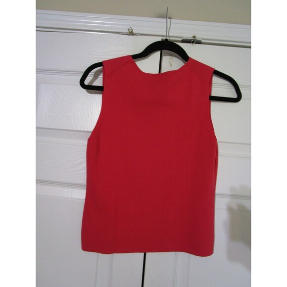 Ann Taylor Loft Womens Knit Top Size M Red Sleeveless V-Neck - Picture 6 of 9